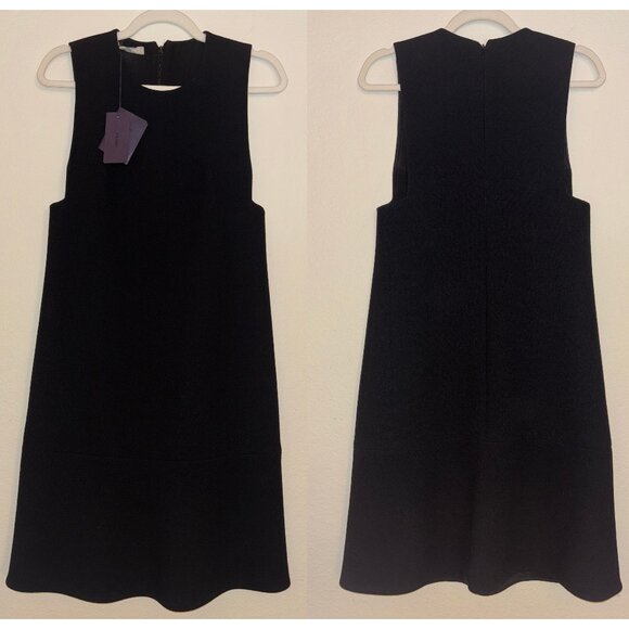NWT Prada Black Wool Sheath Dress, Size EU (IT) 40 / US 4 - Picture 2 of 15
